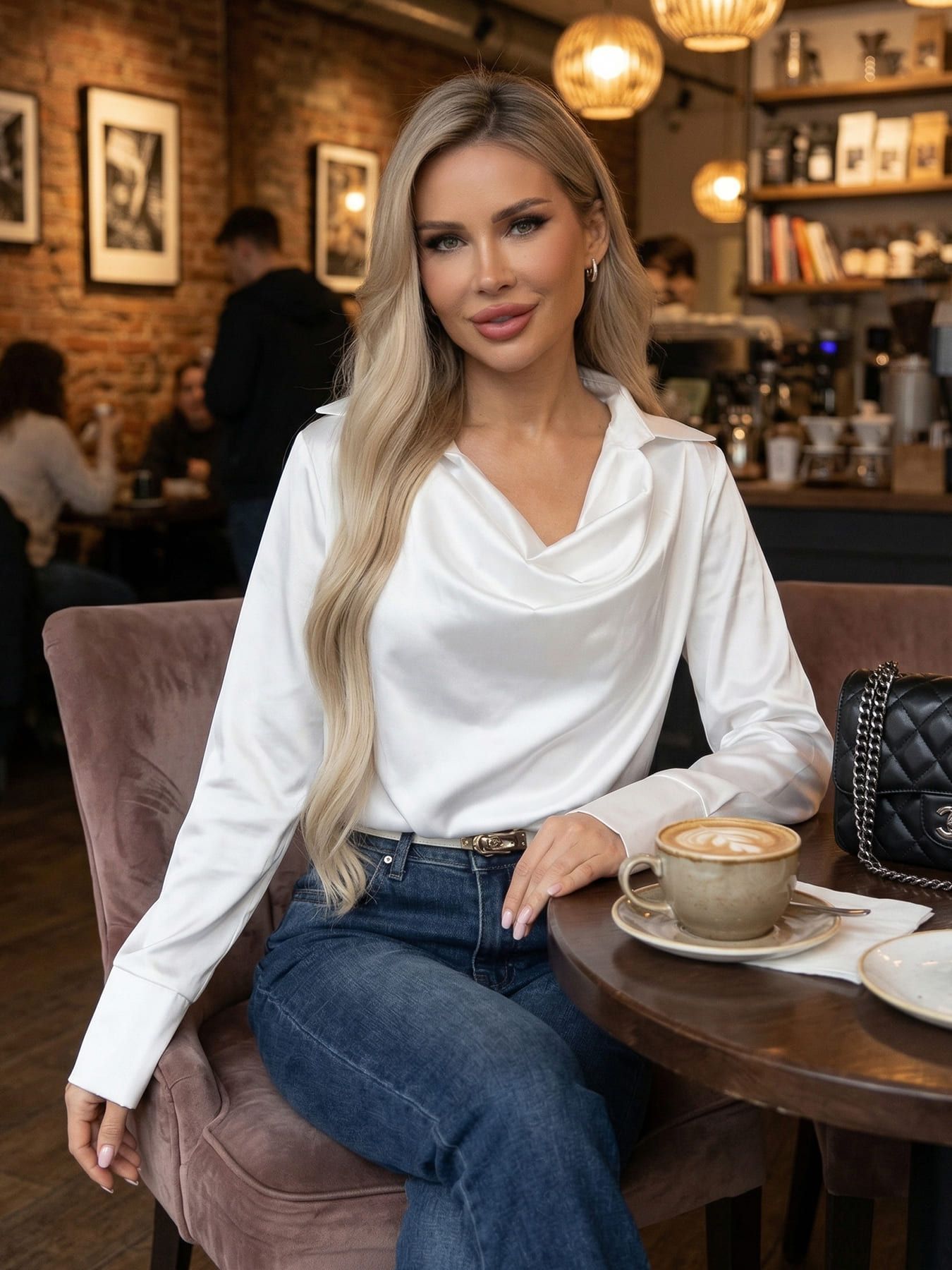 Блуза Шелковая сказка (белая) Б14380-33М