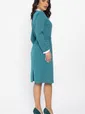 Платье с воротничком Деловой стиль (бирюзовое) П14558-12М