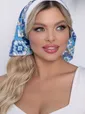 Косынка с обтачкой (мозаика/голубая) КОБ04
