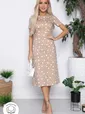 Платье Кокетливая (беж/горох) П10845