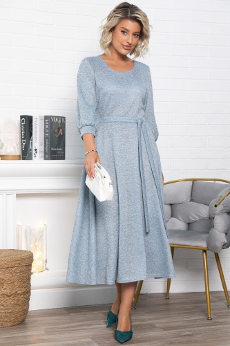 Платье трикотажное Ирина НЬЮ (голубой меланж)
