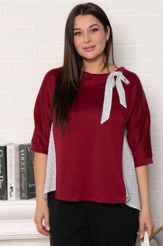 Блуза Федерика (бордово-белая)