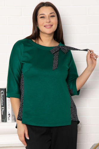 Блуза Федерика (изумрудно-черная)