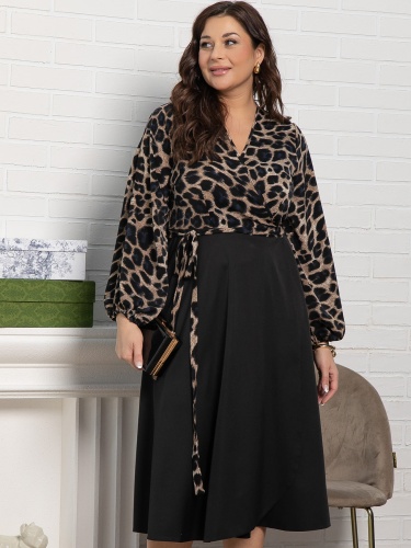 Платье Клеопатра (черное/лео)