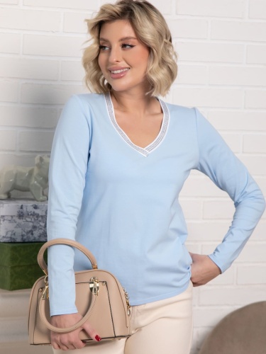 Блуза с кантом Либерти (голубая)