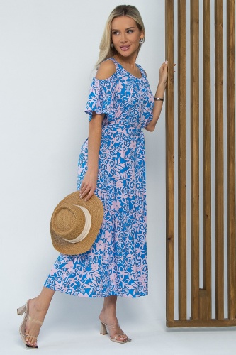 Платье Марианна (сине-розовое)