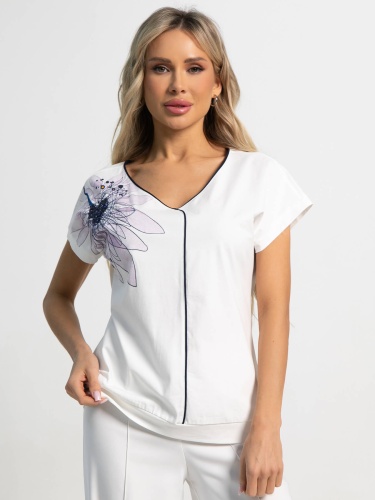 Блуза Капли росы (бело-розовая)