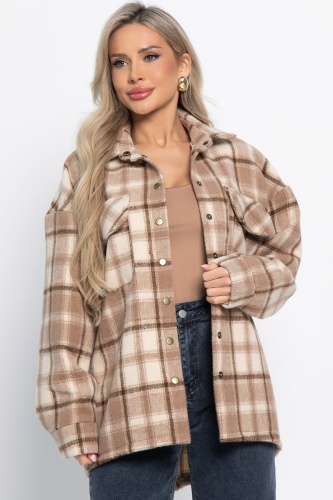 Пальто-рубашка Хармони (бежевая)