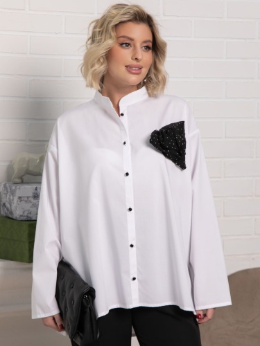 Блуза Луиза (бело-черная)