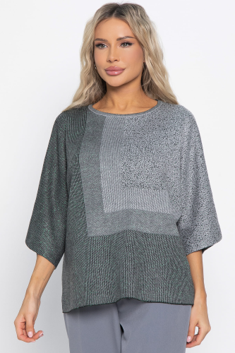 Джемпер Орлеан (серый/изумруд)