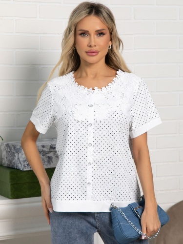 Блуза Вологодские кружева (белая)