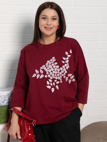 Блуза Ромашка (бордовая)