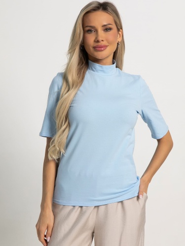 Водолазка с коротким рукавом (голубая)