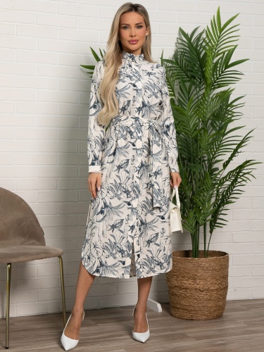Платье-рубашка Долли (бело-синее)