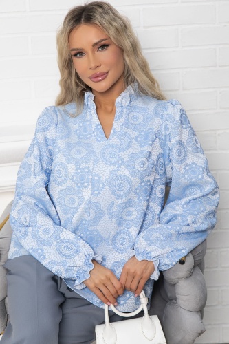 Блуза Доменика (бело-голубая)