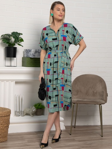 Платье Геометрия стиля (зеленое)