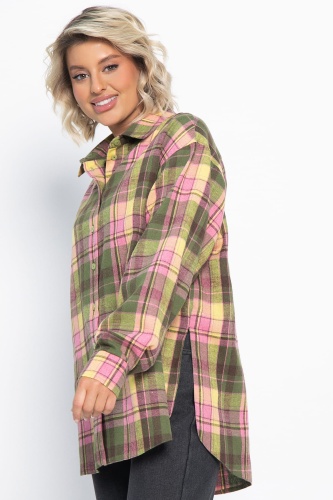 Рубашка Дэлли (зелено-розовая)