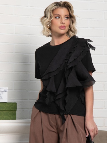 Блуза праздничная Риана ХИТ (черная)