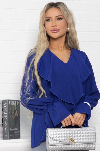 Блуза шифоновая Вэнси (синяя)
