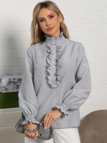 Блуза Санти (бело-серая)