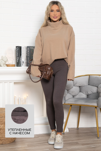 Лосины в рубчик утепленные НЬЮ (шоколад)