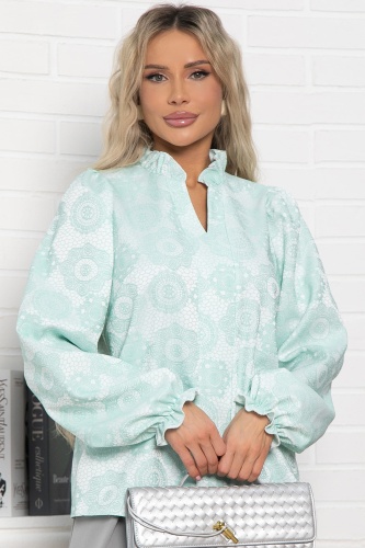 Блуза Доменика (бело-мятная)