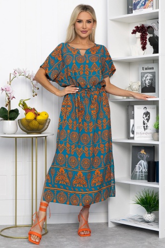 Платье Вистерия (лазурно-оранжевое)