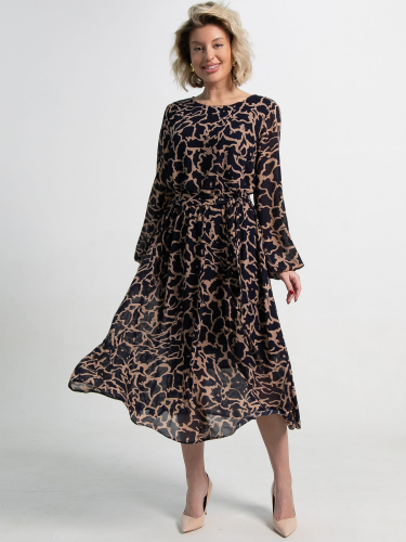 Платье Идиллия (сине-бежевое)