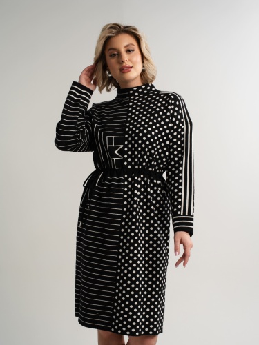 Платье Латута (черно-белое)