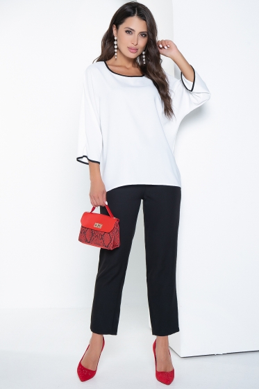 Блуза "Тринити" с пояском (белая) Б2576