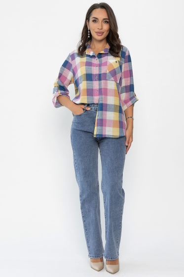 Рубашка Аланта НЬЮ (желто-розовая) Б14037-18М