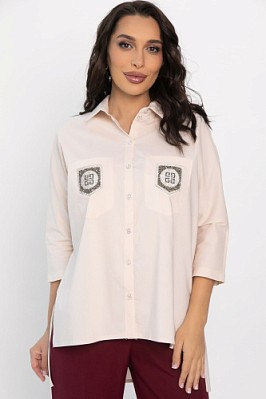 Рубашка с карманами Аристократка (бежевая) Б14357-10М Рубашка с карманами Аристократка (бежевая) Б14357-10М