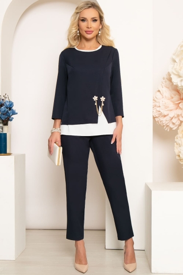 Костюм-тройка "Стефания" (блю) К3945