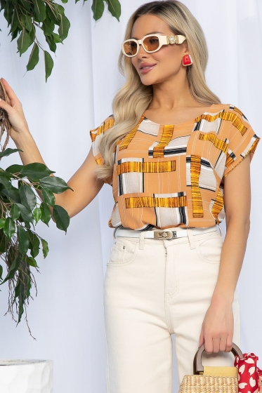 Блуза Летний сезон (бежевый мультиколор) Б13151-44М