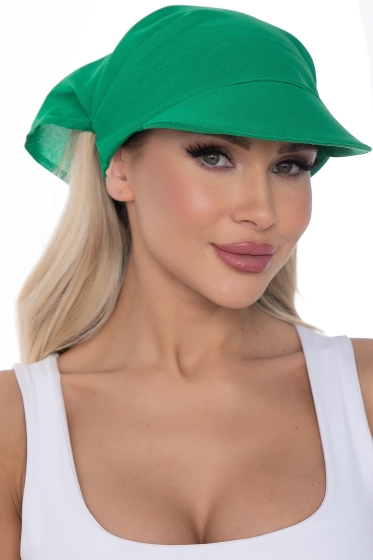 Косынка с козырьком на резинке (зеленая) ККР11