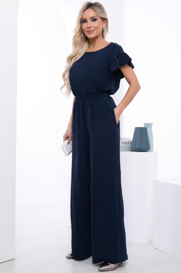 Блуза "Городской шик" (темно-синяя) Б7047