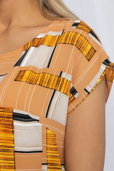 Блуза Летний сезон (бежевый мультиколор) Б13151-44М